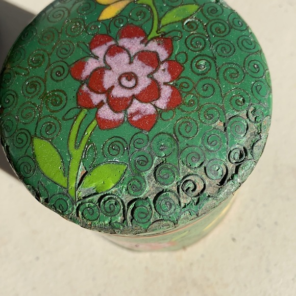 Chinese cloisonee small covered jar - Picture 5 of 5